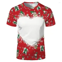 T-shirty męskie sublimacja pusta ślepy koszule na prezenty świąteczne męskie