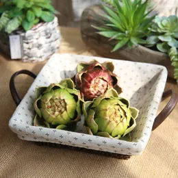 Decorative Flowers Artificial Artichoke Plastic Plant Fruit For Kitchen Home Art Decor Table Display Decoration