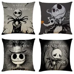 Travesseiro de travesseiro 18 "x18" joga com halloween casos decorativos de sof￡ almofada quadrada de linho de algod￣o ER para cama de sof￡ e carro mxhome amlwz