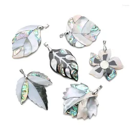 Anhänger Halsketten Mutter der Perlenschale Ziemlich kleiner natürlicher Abalone -Blatt -Charme für DIY -Schmuckzubehör machen Accessoires