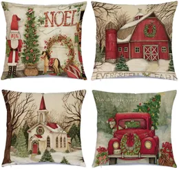 Decorações de Natal de travesseiro de Natal Ers 18 x polegadas Conjunto de 4 Xmas Cushion er