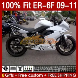 Injektionsmögelmässa för Kawasaki Ninja 650R ER 6 F 650 R ER6 F Vit Glossy 09-11 Kroppsarbete 149NO.4 ER-6 F ER 6F ER-6F ER6F 09 10 11 BODY 650-R 2009 2010 2011 OEM FAIRING