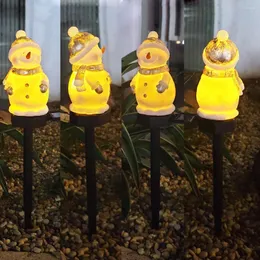 Decorazione per feste LED Solare Natale Pupazzo di neve Lampada da prato Giardino Cortile Decorativo Paesaggio esterno Plug-in