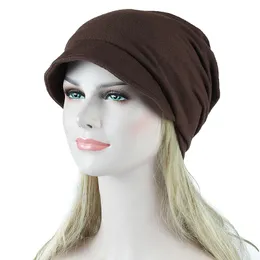 Mütze Winter Warm Turban Frau Herbst Winddicht Baumwolle Lila Beanie Mütze Einfarbig