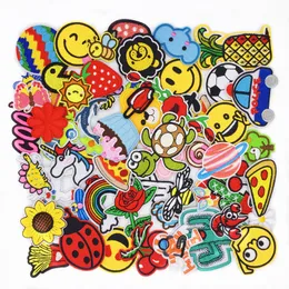 Notions 60PCS Assorted Size Cartoon Embroidered Iron on Patches DIY Accessories Cute Sewing Applique for Jacket Hats Backpacks