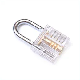 Door Locks Beautif Modern Style Transparent Visible Pick Cutaway Mini Practice View Padlock Door Locks Kit Training Skil Homeindustry Dh2M3