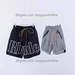Rhude Shorts Fishnet Lined Casual Letter-print Elastic Waist Large Pockets Rhude Basketball Pants