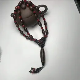 Łańcuchy sprzedające naturalny naszyjnik z koralikiem Dzi Buinklery damskie ręcznie rzeźbione dla kobiet mężczyzn Akcesoria mody A009
