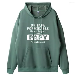 Com capuz masculino French Maior Papa Men Man Manga Longa Pais de Algodão Dadre Presente Macho Sweatshirts