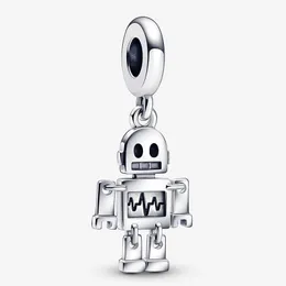 Bestie Bot Robot Dangle Charm 925 Sterling Silver Pandora Pendants Moments Women For Christmas Day Fit Charms Pärlor Armband smycken 792250C01 Andy Jewel