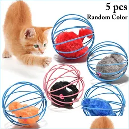 Cat Toys Toys Toys Interactive 2.56in Prisoner Mouse Kitten Play Ball Chase Toy Toy Pet Educational Random Colorcat Drop HomeIndustry Dhorv