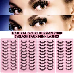 Fałszywe rzęsy Naturalne Rosja DD Curl rzęs przedłużenie krzaki 3D Faux Hair Mix 10-23mm wielokrotnego użytku 10Pairs rzęs kosmetyki