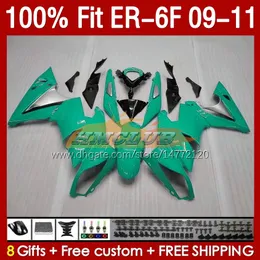 OEM Fairings for Kawasaki Ninja 650R ER 6 F 650 R 2009-2011 Bodywork 149NO.59 650-R ER-6 F ER 6F ER-6F 2009 2010 2011 ER6 F ER6F 09 10 11 Ingcection MOART FAIRING KIT CYAN Stock