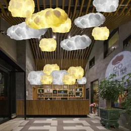 Pendant Lamps Cloud Chandelier Creative Silk Cotton Restaurant Lamp Tooling Lighting Children's Room Bedroom Nordic