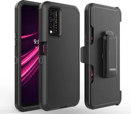 Obrońcy Połączenia telefonu komórkowego dla OnePlus N300 N200 N30 5G dla T-Mobile Revvl 6 Pro Revvl V+ 5G odporny na wstrząs przeciwpożarowy Pasek Klips Kick-Stand Cuse Cage Cover Case Case Case Case Case