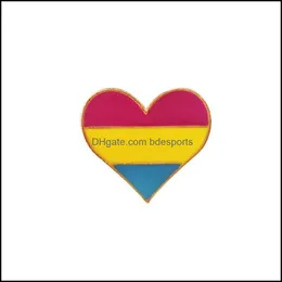 Party Favor Diy Pins Rainbow Heart Shaped Love Fashion Brosch Gold Plated Badge Portable Ornaments Accessories Drop New Ankomst 3FK M DH3HC