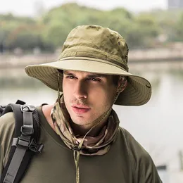 Berets 2022 أزياء دلو قبعة Boonie Cap الصيد صيد الحافة Safari Summer Men Sun Fisherman