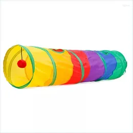 Cat Toys Toys Tunnel Tunel Rurka Zakadnięta zabawa zabawka na zewnątrz Puppy Kitty do układanki ćwiczenia trening DROUNDUSTY DHNFG