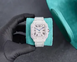 2023men's Prong Set Hip Hop Diamond Watches Senaste rostfritt stål helt automatiska mekaniska sportklockor