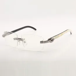Montature per occhiali da sole XL diamond Buffs 3524015 con gambe in corno di bufalo naturale e lenti a taglio chiaro da 57 mm