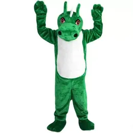 Costumi della mascotte del drago del dinosauro verde caldo di alta qualità per il vestito operato dal vestito operato dall'attrezzatura di Halloween di Natale del circo degli adulti