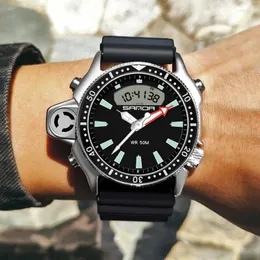 Wristwatches Sanda Fashion Men's Quartz Digital Watches Waterproof Sports Stop-Watch Multifunctional Watch Watch Male Clock Clock Relogio
