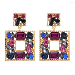 Orecchini pendenti Ztech Big Square Drop per le donne Accessori di lusso Designer Bijoux Statement Jewelry 11 colori Commercio all'ingrosso di alta qualità