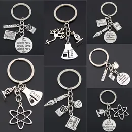 1 PCS Keychain Apple Charms Word Microscope Biology