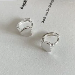 Pendientes de aro con sello de plata 925, corazón de amor, moda femenina, joyería elegante romántica bonita, regalos hechos a mano para parejas