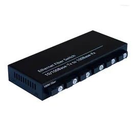 Fiber Optic Equipment FULL-6F2E 10/100M Ethernet Switch 6 Port 25 KM RJ45 Fast With 5V 2A Power Supply US Plug