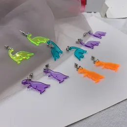 50Pair Söt färgglada djur Little Dinosaur Charm Drop Earrings For Girls Kvinnor barn födelsedagspresent härlig mode akryl smycken ny