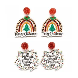 Cute Dangle Christmas Earrings Acrylic Stud Earrings Xmas Christmas Decorations Gifts For Women Girls