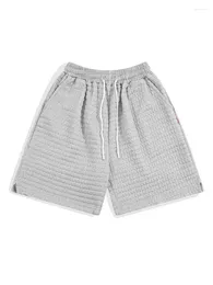 Pantaloncini da uomo Mafokuwz Summer Big Pants Waffle Sports Taglie forti da uomo Grunge Simple Casual Mezzi pantaloni Urban Streetwear