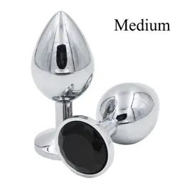 Sex Toy Massager Medium Size 80x33m Luxury Silver g￤ngad Metal Butt Plug Anal Insert Sexig Stopper Anal Sex Toys Audlt Products