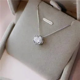 Choker Fashion Chocker -halsband för kvinnor Simple Crystal Zircon Pendant Clavicle Chain Wedding Jewelry Collier Femme Gift