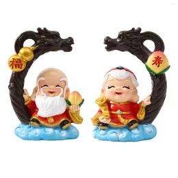 Party Decoration Cute Longevity Grandma Grandpa Cake Topper Chinese Blessing Birthday Gift