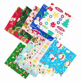 20 stycken jul bomullstyg rutor precut quiltning tyg lappt￤cke santa claus tryck f￶r Xmas sy hantverk diy leveranser