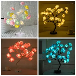 Strings Led Tree Decoration 24LED Light Night Lamp Romantic Flower Warm Rose Wedding Holiday Christmas Dropship