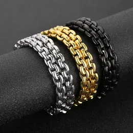 316L Rostfritt stål smycken Boxkedjor Män kvinnor Nödvändig halsband Hög polerad Hip Hop 8mm O Chain Gold Black Steel 60cm