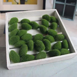 Dekorativa blommor 12/30 st Artificial Green Moss Ball Fake Stone Simulation Plant Diy Decoration For Shop Window El Home Office Wall Decor