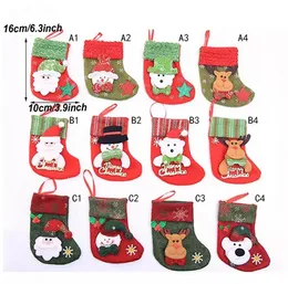 UPS DHL Christmas Decorations Sequins Stocking hangers Gift Bag Stocking Snowman Santa Claus Elk Tree Decoration Socks Xmas Stockings B0905