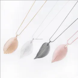 Anhänger Halsketten Seide Lange Blatt Anhänger Halskette und Ohrringe Schmuck Set Damenmode DIY Herstellung Geschenke Drop Lieferung 2021 Necklac DHC0K