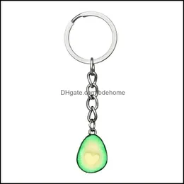 Key Rings Environmentally Friendly Soft Clay Avocado Keychain Fashion Couple Fruit Jewelry Cute Charm Necklace Set Penda Dhseller2010 Dhwfq