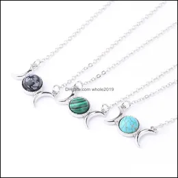 Pendant Necklaces Moon And Sun Necklace S925 Sterling Sier Pendant Forever Love Sparkling Crescent Jewelry Gift For Women Girls Drop Dhssk