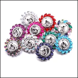 Takılar Toptan Snap Düğmesi Takılar Takı Bulguları Kristal Peacock Spreads Tail Rhinestone 18mm Metal Çıtçıt Düğmeleri Di DHseller2010 DHZU4