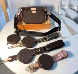 Nowe torebki damskie torebki z prawdziwej skóry modne torebki kwiat Mini Pochette 3 szt. torby Crossbody na ramię