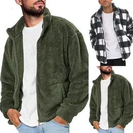 Herren Trench Coats Winter Herren Plüsch Kapuze -Sweatshirt 2022 Solid Color Long Sleeve Jacket Top Casual Fleece Mantel Streetwear Männlich