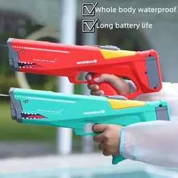 Gun Toys Shark Electric Water Gun Automatic Large High Pressure Water Guns For Children Outdoor Beach Party Swimming Pool Kids Adult Toys 220905