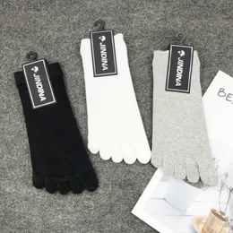 Спортивные носки высококачественные носки для мужчин пять пальцев хлопковые велосипедные носки спортивные носки с твердым цветом черный белый сокс мужской носок L220905