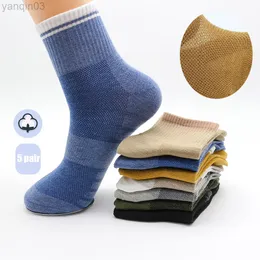 Athletic Socks 5 Pack Mannen Katoenen Sokken Mesh Ademend Korte Casual Zomer Sport Absorberen Zweet Sokjes Set L220905